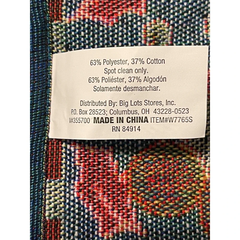 Big Lots Table Runner 13x18 Blue Excellent Christmas Santa Snowman Tapestry